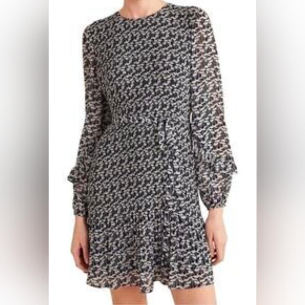 Boden Black and White Long Sleeve Dress - Picture 1 of 5